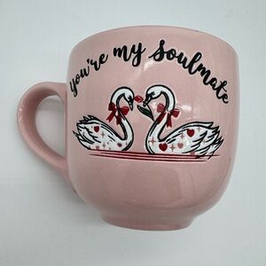You're My Soulmate Coffee Mug Pink With Swans Valentines